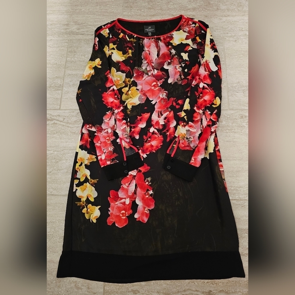 Adrianna Papell Flowered Dress sz 6 - Picture 4 of 5